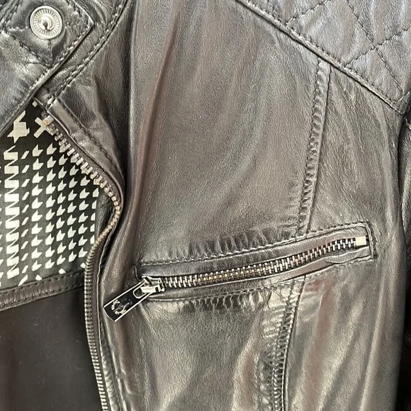 Bod & Christensen Black 100% Leather Jacket Small Jackets & Coats